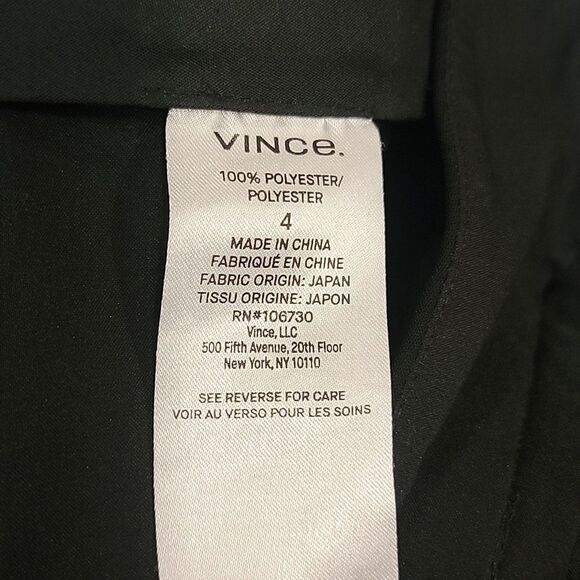VINCE Classic Black Straight Leg Pants size 4 - Picture 10 of 10